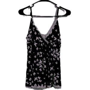 Kaisely Black and White Lace Cami Top
